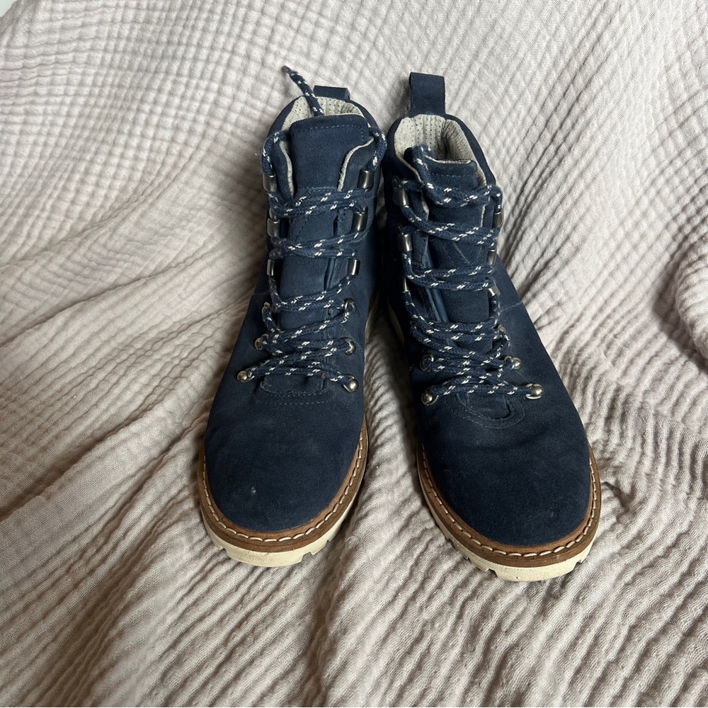 Suede lace-up booties